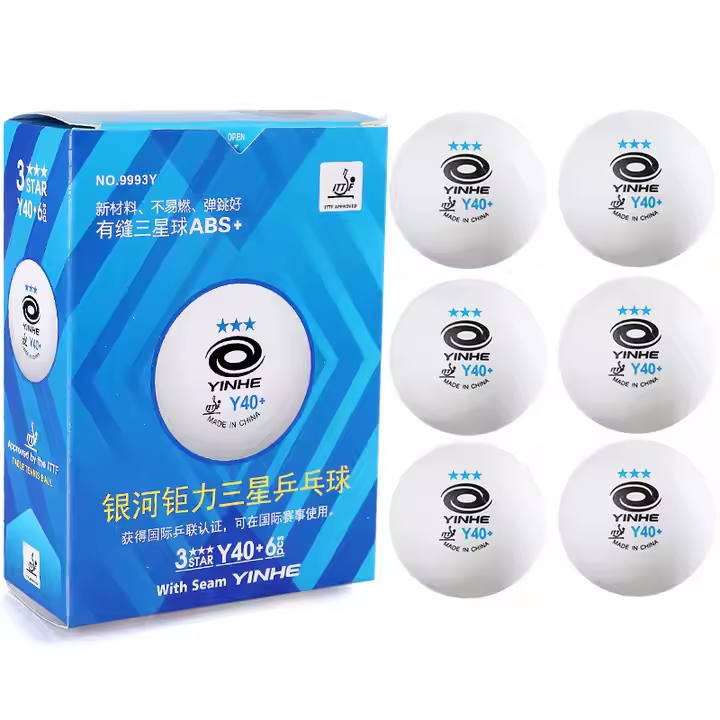 YINHE 3-STAR Y40+ POLY TT Ball Box of 6 WHITE YINHE 3-STAR Y40+ POLY TT Ball Box of 6 WHITE