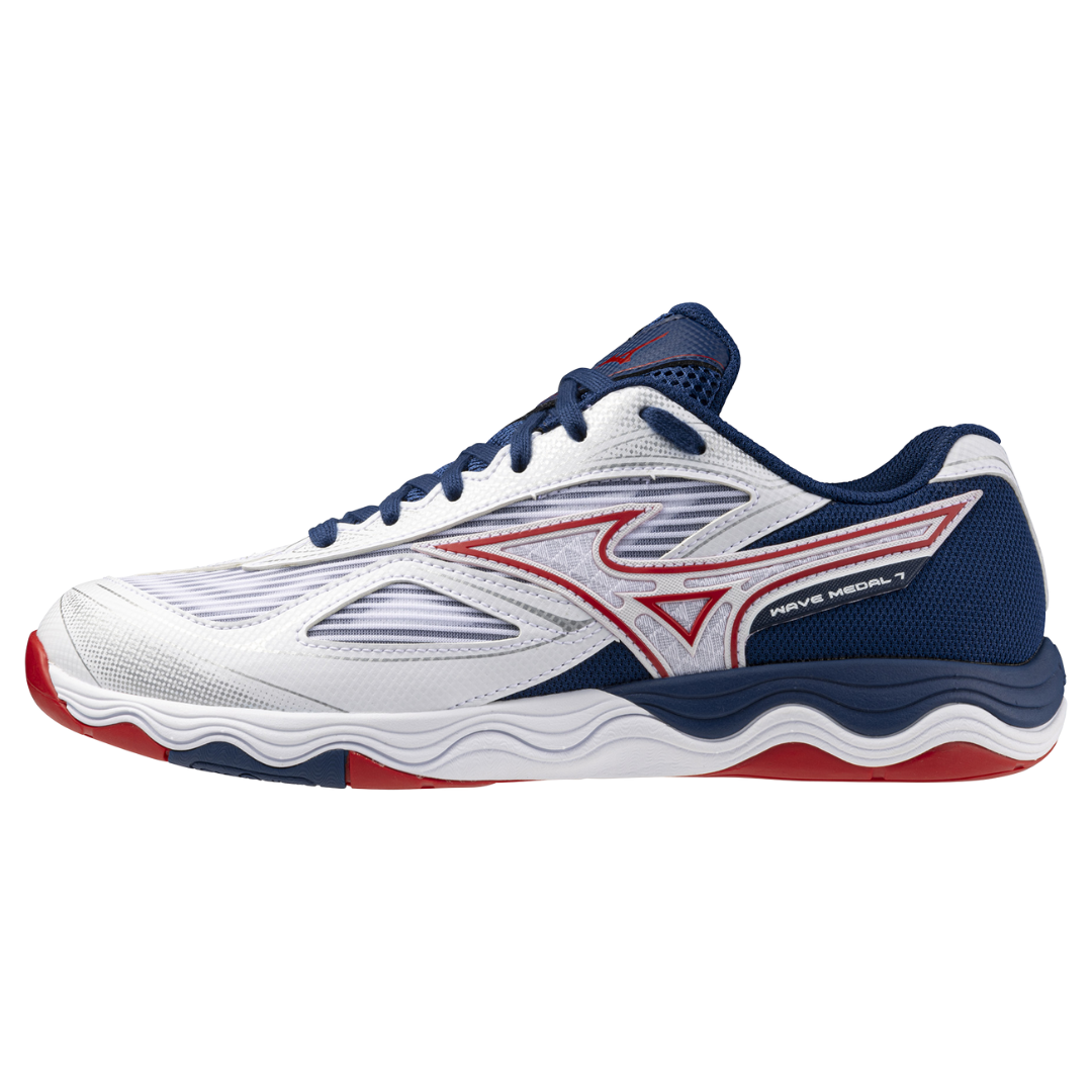 MIZUNO WAVE MEDAL 7 WIDE UNISEX WHITE / SALSA / GRAYSTONE