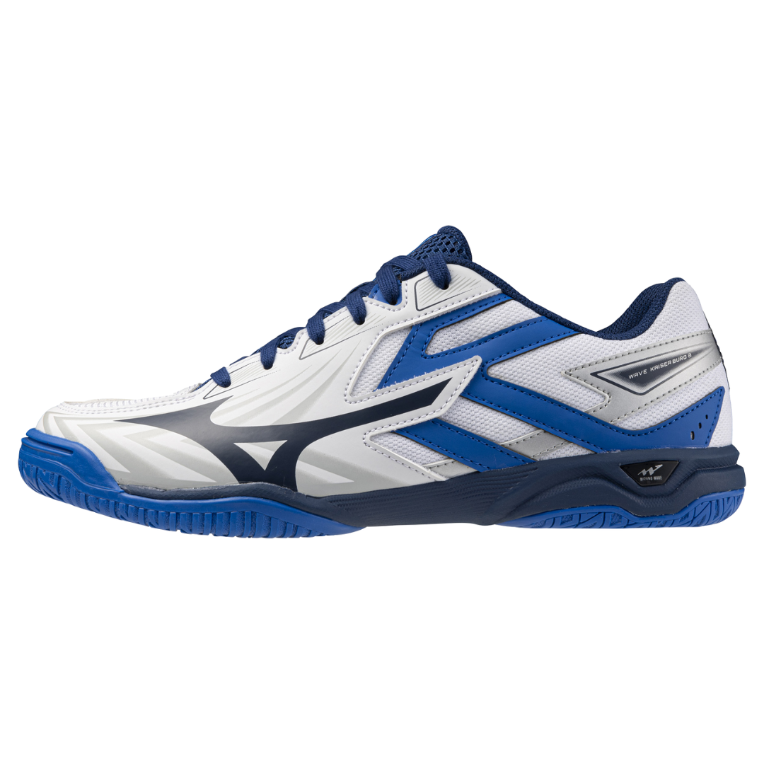 MIZUNO WAVE KAISERBURG 8 UNISEX White / Estate Blue / Mugen Blue