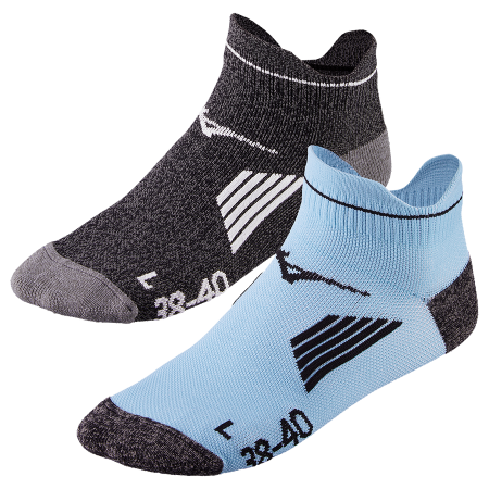 MIZUNO ACTIVE TRAINING MID 2P UNISEX SOCKS Black / Glacier Lake